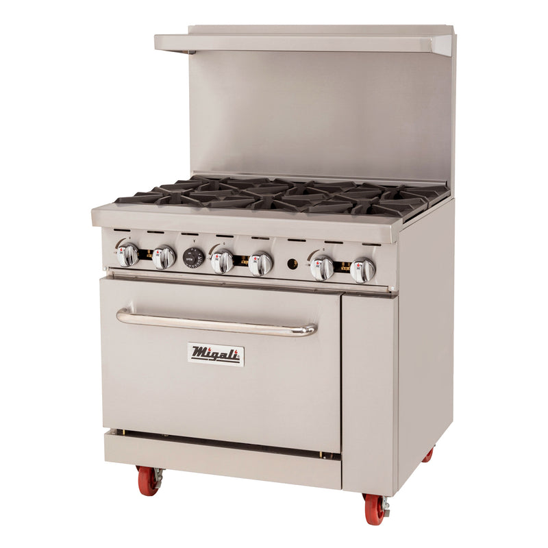 Migali, C-RO6-NG, Commercial Range with Oven 