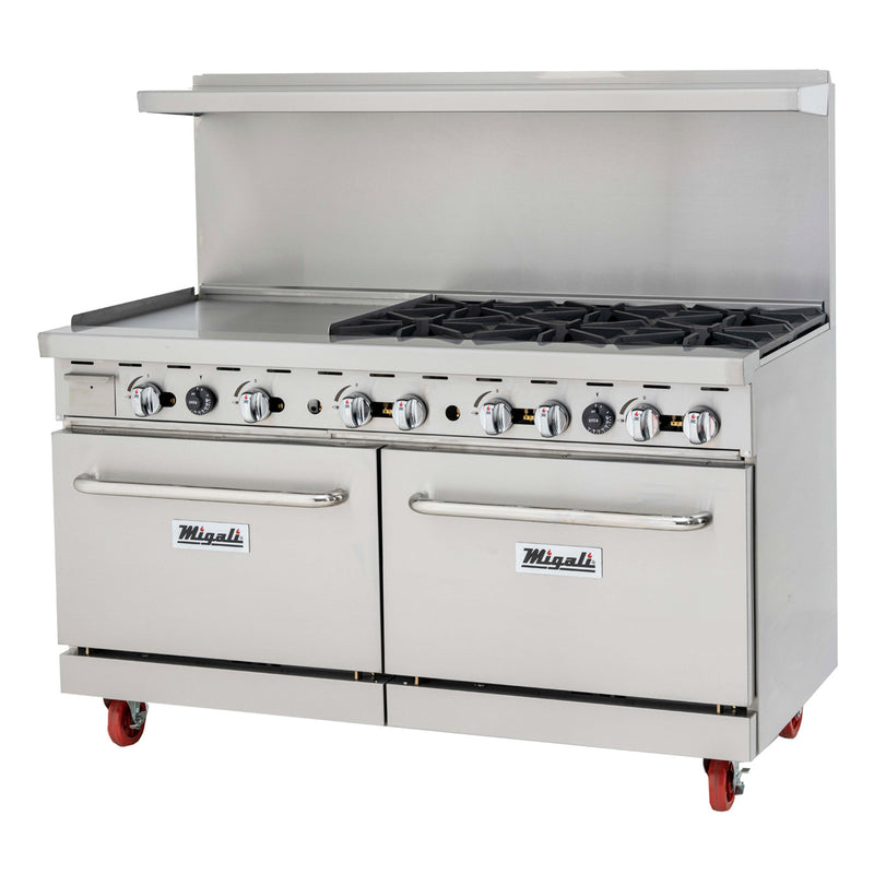 Migali, C-RO6-24GL-NG, Commercial Range with Oven 