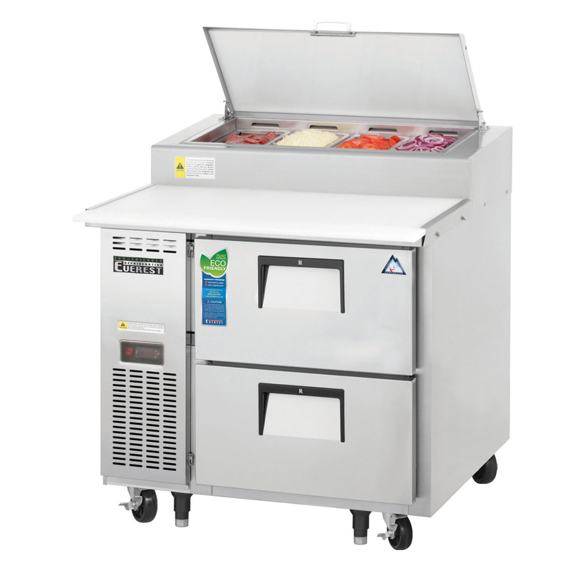 Everest Refrigeration, EPPR1-D2, Refrigerated Counter, Pizza Prep Table 